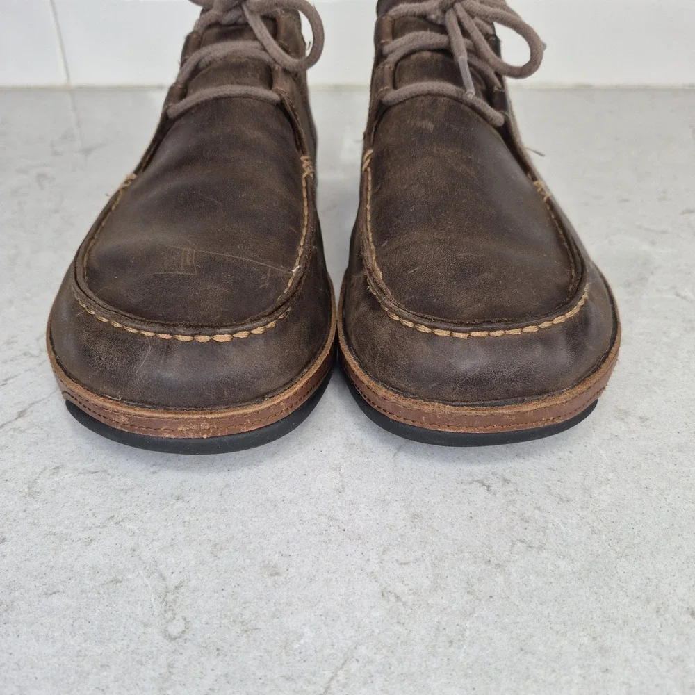 Olukai Shoes Ohana Lace Up Nubuck Men's Size 10.5‎ Slip On Brown